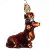 Kongelig hund, julepynt 7 cm brun