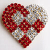 Broche flethjerte Brink nordic 4 cm rødt